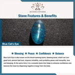 FREE Today: Confidence and Balance Blue Cat's Eye Heart Triple Wrap Bracelet