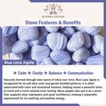 Buddha Stones Natural Blue Lace Agate Round Balance Ring