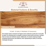 Buddha Stones Natural Camphor Wood Perseverance 108 Bead Mala