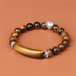 Buddha Stones Amethyst Tiger Eye Lapis Lazuli Green Aventurine Rhodonite Dalmatian Jasper Healing Bracelet