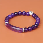Buddha Stones Amethyst Tiger Eye Lapis Lazuli Green Aventurine Rhodonite Dalmatian Jasper Healing Bracelet