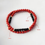 Buddha Stones 4mm Double Wrap Cinnabar Black Tourmaline Blessing Bracelet