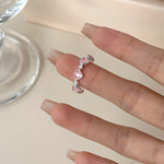Buddha Stones 925 Sterling Silver Pink Cat's Eye Heart Design Adjustable Love Ring
