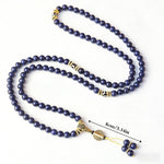 Buddha Stones 108 Beads Lazurite Lapis Lazuli Three-eyed Dzi Bead Positive Mala