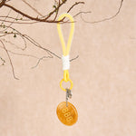 Buddha Stones "Attract Abundance and Success" 888 Angel Number Natural Yellow Aventurine Key Chain Hanging Decoration Includes Gift Message Card