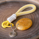 Buddha Stones "Attract Abundance and Success" 888 Angel Number Natural Yellow Aventurine Key Chain Hanging Decoration Includes Gift Message Card