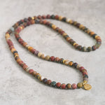 Buddha Stones 222 Angel Number 108 Mala Beads Picasso Jasper Stone Energy Mala