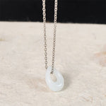 Buddha Stones Water Droplet White Jade Luck Necklace Pendant