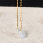 Buddha Stones Water Droplet White Jade Luck Necklace Pendant