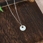 Buddha Stones Round Buckle Jade Luck Necklace Pendant