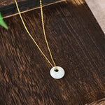 Buddha Stones Round Buckle Jade Luck Necklace Pendant
