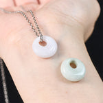 Buddha Stones Round Buckle Jade Luck Necklace Pendant