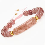 Buddha Stones Amethyst Green Aventurine Tiger Eye Strawberry Quartz Positive Transformation Bracelet