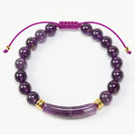 Buddha Stones Amethyst Green Aventurine Tiger Eye Strawberry Quartz Positive Transformation Bracelet