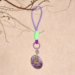 Buddha Stones "Step Into Luck and Wisdom" 777 Angel Number Natural Amethyst Key Chain Hanging Decoration Includes Gift Message Card
