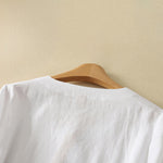 Buddha Stones Summer Minimalist V Neck Solid Women's Short Sleeve T-Shirts