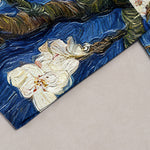 Buddha Stones Van Gogh Starry Sky Almond Blossom Pattern Women's Elastic Waist Pants With Pockets