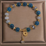 FREE Today: Confidence and Balance Blue Natural Candy Agate Copper Coin Bracelet