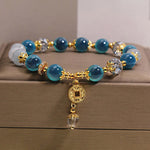 FREE Today: Confidence and Balance Blue Natural Candy Agate Copper Coin Bracelet