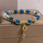 FREE Today: Confidence and Balance Blue Natural Candy Agate Copper Coin Bracelet