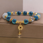 FREE Today: Confidence and Balance Blue Natural Candy Agate Copper Coin Bracelet