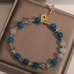 FREE Today: Confidence and Balance Blue Natural Candy Agate Copper Coin Bracelet