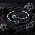 Buddha Stones Amazonite Various Crystals Positive Open Adjustable Cuff Bracelet