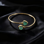 Buddha Stones Amazonite Various Crystals Positive Open Adjustable Cuff Bracelet