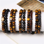 FREE Today: Strength and Support 2Pcs Tiger Eye Hematite Square Double Wrap Beaded Bracelet