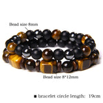 FREE Today: Strength and Support 2Pcs Tiger Eye Hematite Square Double Wrap Beaded Bracelet