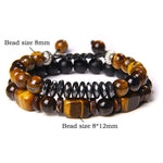 FREE Today: Strength and Support 2Pcs Tiger Eye Hematite Square Double Wrap Beaded Bracelet