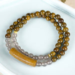 Buddha Stones Red Agate Green Aventurine Five Buddhist Precepts Double Wrap Balance Bracelet