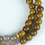 Buddha Stones Red Agate Green Aventurine Five Buddhist Precepts Double Wrap Balance Bracelet