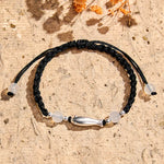 Buddha Stones 999 Sterling Silver Koi Fish White Agate Braided Rope Protection Bracelet