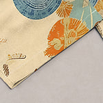 Buddha Stones Pure Cotton Orange Floral Pattern Women's Elastic Waist Pants With Pockets