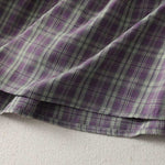 Buddha Stones Summer Vintage Drawstring Waist Button-Up Plaid Cotton Women's Sleeveless Dress With Pockets