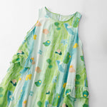 Buddha Stones Summer Washed Watercolor Floral Print Women's Sleeveless Dress