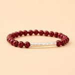 Buddha Stones Cinnabar 999 Sterling Silver Om Mani Padme Hum Wisdom Bracelet