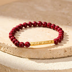 Buddha Stones Cinnabar 999 Sterling Silver Om Mani Padme Hum Wisdom Bracelet