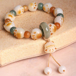 Buddha Stones Natural Bodhi Seed Cat Paw Design Wealth Bracelet