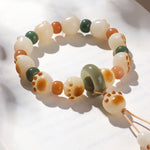 Buddha Stones Natural Bodhi Seed Cat Paw Design Wealth Bracelet