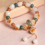 Buddha Stones Natural Bodhi Seed Cat Paw Design Wealth Bracelet