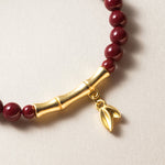 Buddha Stones Cinnabar 999 Sterling Silver Bamboo Blessing Bracelet