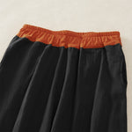 Buddha Stones Color Contrast Corduroy Cotton Women's Thermal Fleece-Lined Harem Pants With Pockets