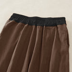 Buddha Stones Color Contrast Corduroy Cotton Women's Thermal Fleece-Lined Harem Pants With Pockets