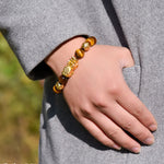 Buddha Stones Natural Tiger Eye Pixiu Fu Character Om Mani Padme Hum Bead Courage Bracelet