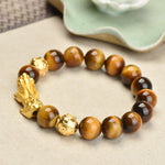 Buddha Stones Natural Tiger Eye Pixiu Fu Character Om Mani Padme Hum Bead Courage Bracelet