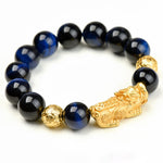 Buddha Stones Natural Tiger Eye Pixiu Fu Character Om Mani Padme Hum Bead Courage Bracelet