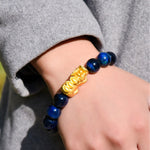 Buddha Stones Natural Tiger Eye Pixiu Fu Character Om Mani Padme Hum Bead Courage Bracelet