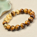 Buddha Stones Natural Tiger Eye Pixiu Fu Character Om Mani Padme Hum Bead Courage Bracelet